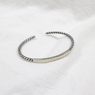 Vintage Twisted Simple Silver Open Bangle