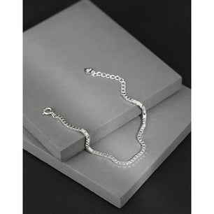 Vintage Box Chain Simple Silver Bracelet