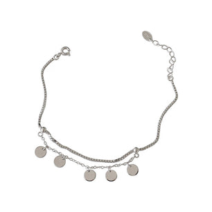 Party Double Layer Disc Silver Bracelet