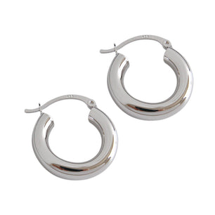 Sale Simple Tiny Tube Circle Silver Huggie Hoop Earrings