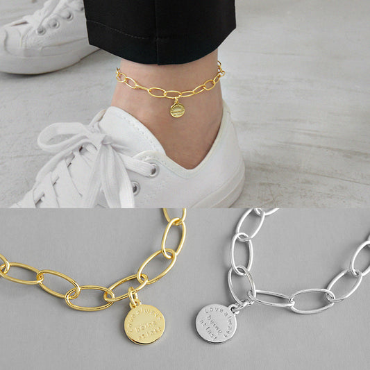 Love always being at last Letters Chain Silver Anklet