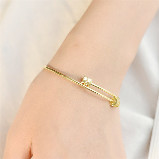 Fashion Tiny Waist Tube Silver Open Bangle