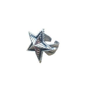 Modern Men's Vintage Star Silver Ring