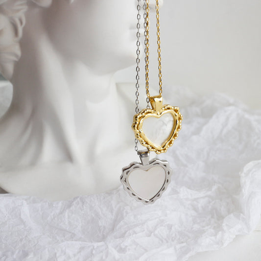 Silver Shell Heart Necklace