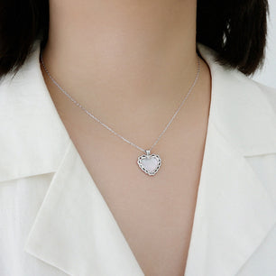 Silver Shell Heart Necklace