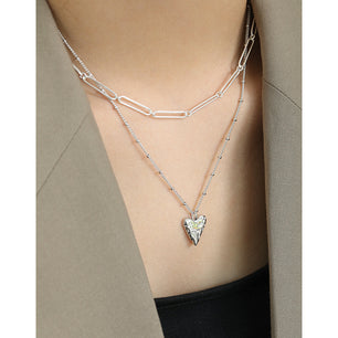 Women Irregular Love Heart Silver Necklace