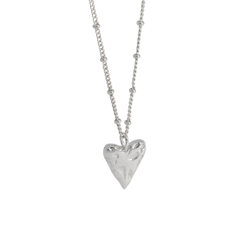 Women Irregular Love Heart Silver Necklace