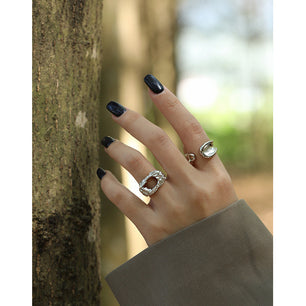 Casual Geometry Irregular River Silver Ring