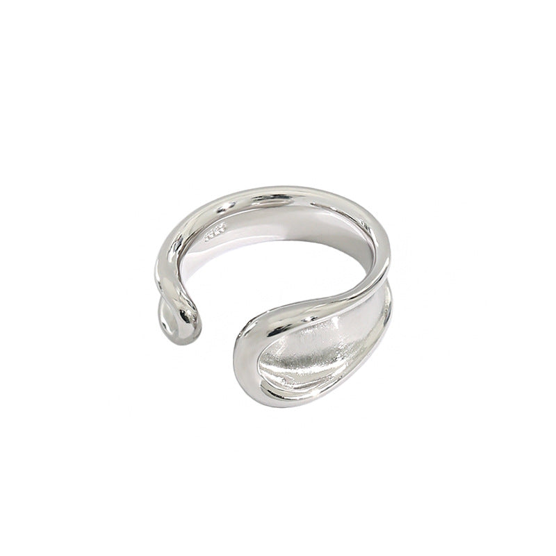 Casual Geometry Irregular River Silver Ring