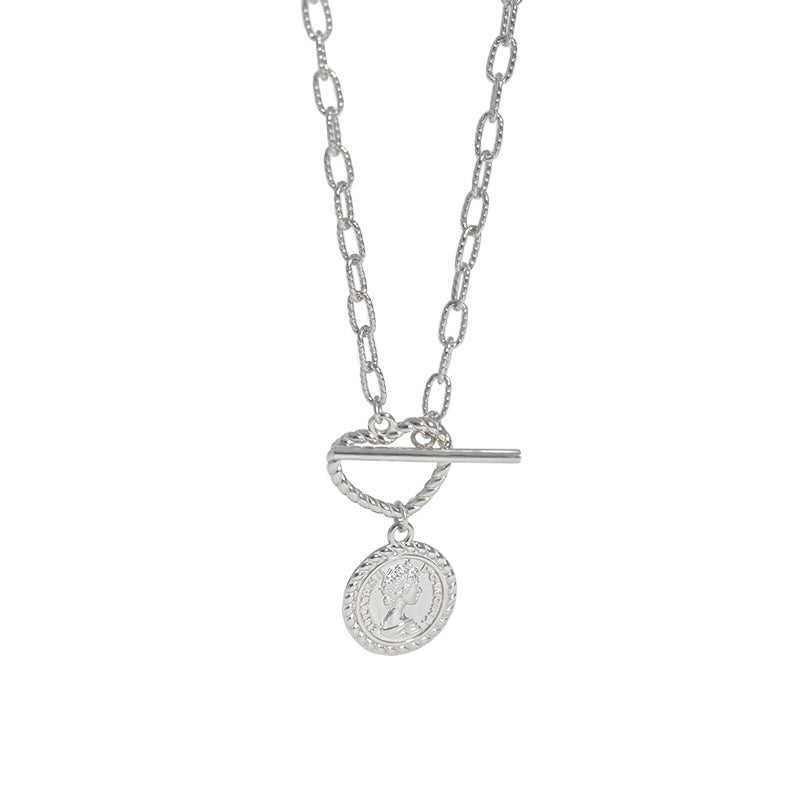 Women Portrait Coin OT Silver Necklace