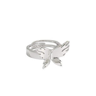 Women Flying Butterfly Silver Ring