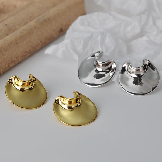 Silver Round Stud Earring