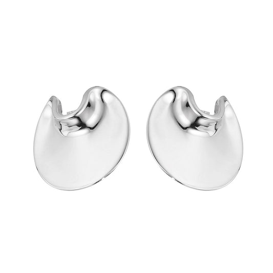 Silver Round Stud Earring