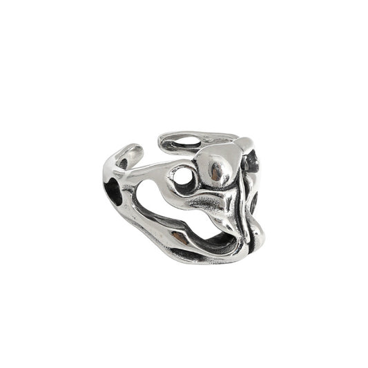 Skull Head Silver Adjustable Ring