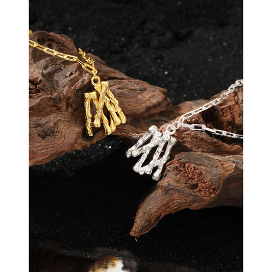 Casual Irregular Branches Silver Necklace