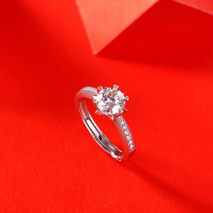 Wedding Moissanite CZ Snowflake Silver Ring