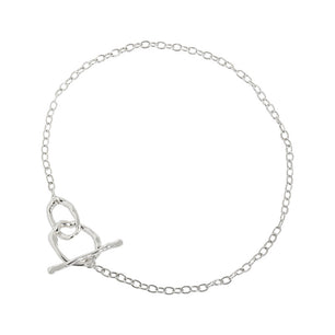 Simple OT Hollow Chain Silver Choker Necklace