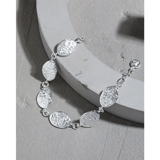 Geometry Irregular Leaves Silver Bracelet