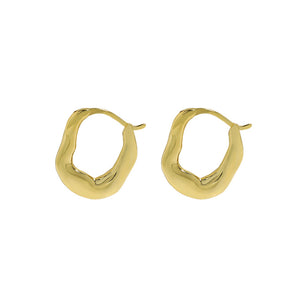 Gift Irregular Letter U Shape Silver Hoop Earrings