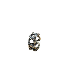 Vintage Cross Hollow Twisted Silver Men's Ring