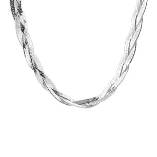 Women Multilayer Retro Creative Woven Snake Bone Chain Silver Necklace