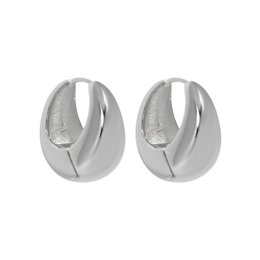 French Retro curved S Silver Earring.