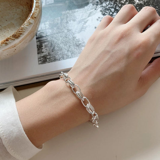 Hot Golden Hollow Chain Silver Bracelet