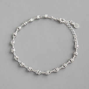 Honey Moon Lover Beads Silver Promise Bracelet