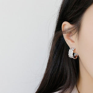 Hote Wide Wave Silver Hoop Earrings