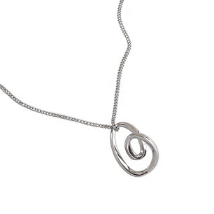 Simple Irregular Hollow Heart Silver Necklace