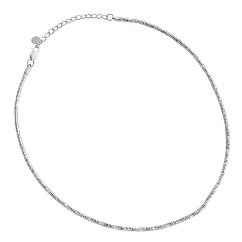 Simple Snake Chain Silver Necklace