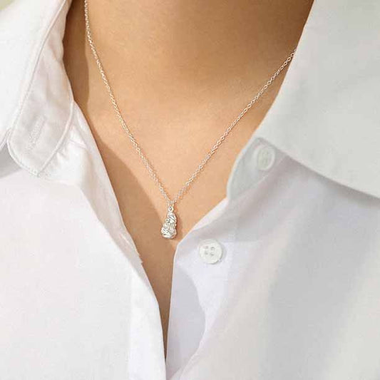 Simple Irregular Waterdrop Silver Necklace