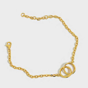 Party Double Circles Silver Chain Bracelet