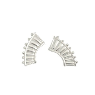 Fashion Lyre Piano Silver Stud Earrings