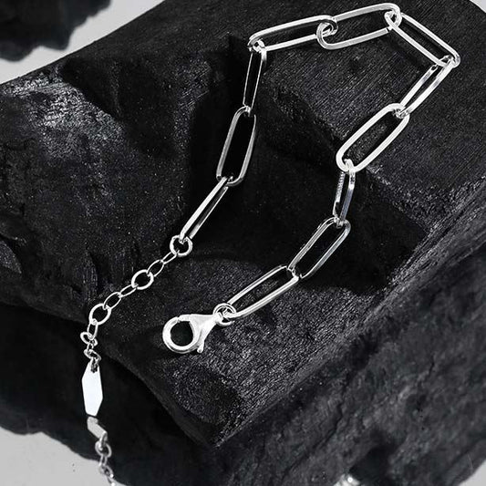 Holiday Hollow Chain Silver Bracelet