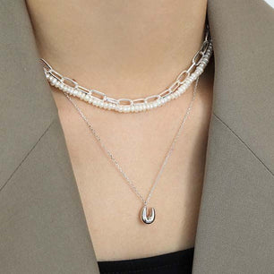 Gift U Shape Silver Necklace