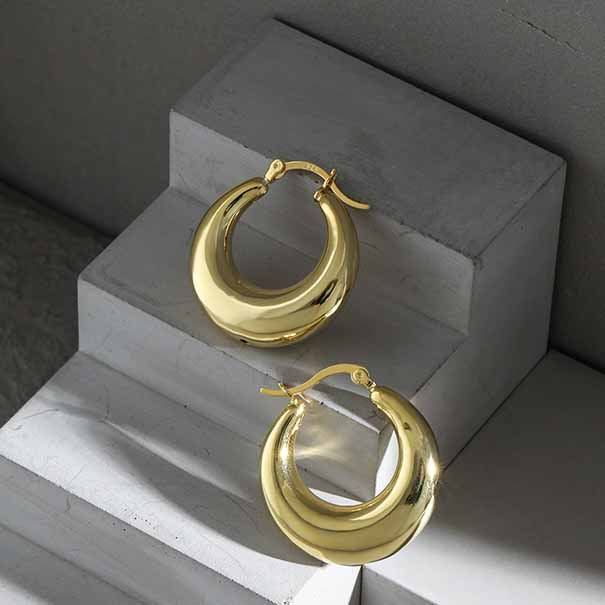 Simple Mini Circles Geometry Silver Hoop Earrings