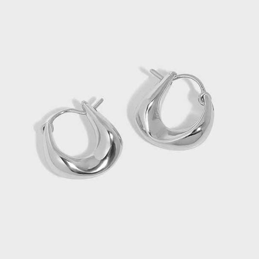 Fashion Geometry Agravity Circles Silver Hoop Earrings