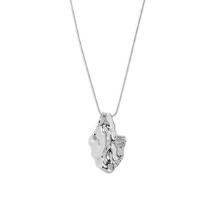 Fashion Irregular Leaf Silver Necklace