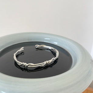 New Vine Winding Silver Open Bangle