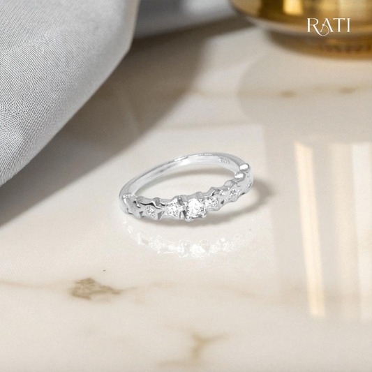 Celestial Star Cluster Silver Ring