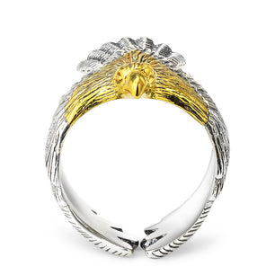 Yellow Golden Eagle Silver Ring