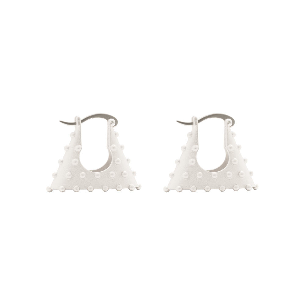 Fashion Rivet Women Bag Silver Hoop Earrings