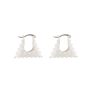 Fashion Rivet Women Bag Silver Hoop Earrings