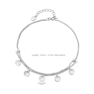 Fashion Dangle Silver Bean Silver Double Layer Foot Anklet