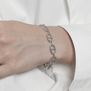 Vintage Flat Marina Chain Silver Bracelet