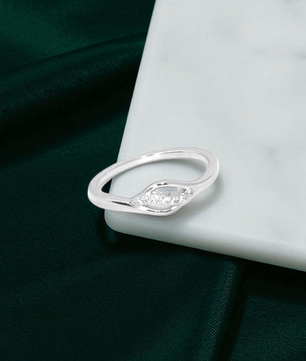 Whispering Leaf Silver Ring