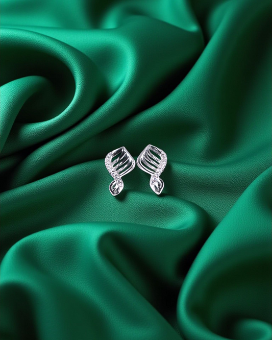Abstract Nature Studs Silver Earrings