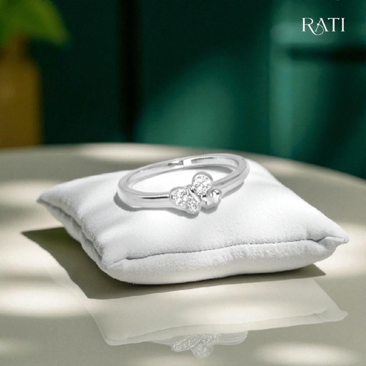 Dainty Butterfly Silver Ring