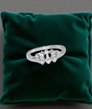 Regal Crown-Inspired Silver Ring